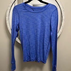 Size 6 blue long sleeve with open back